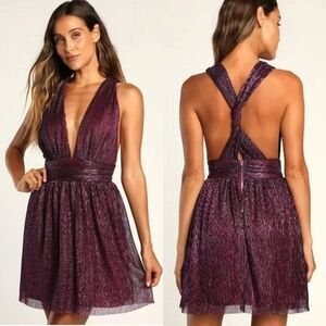 Lulu's Purple Halter Dress